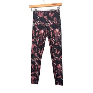 Balance Collection Leggings S Black Floral High Rise Activewear Athleisure
